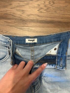 Wrangler Light Blue Frayed Hem Denim Shorts